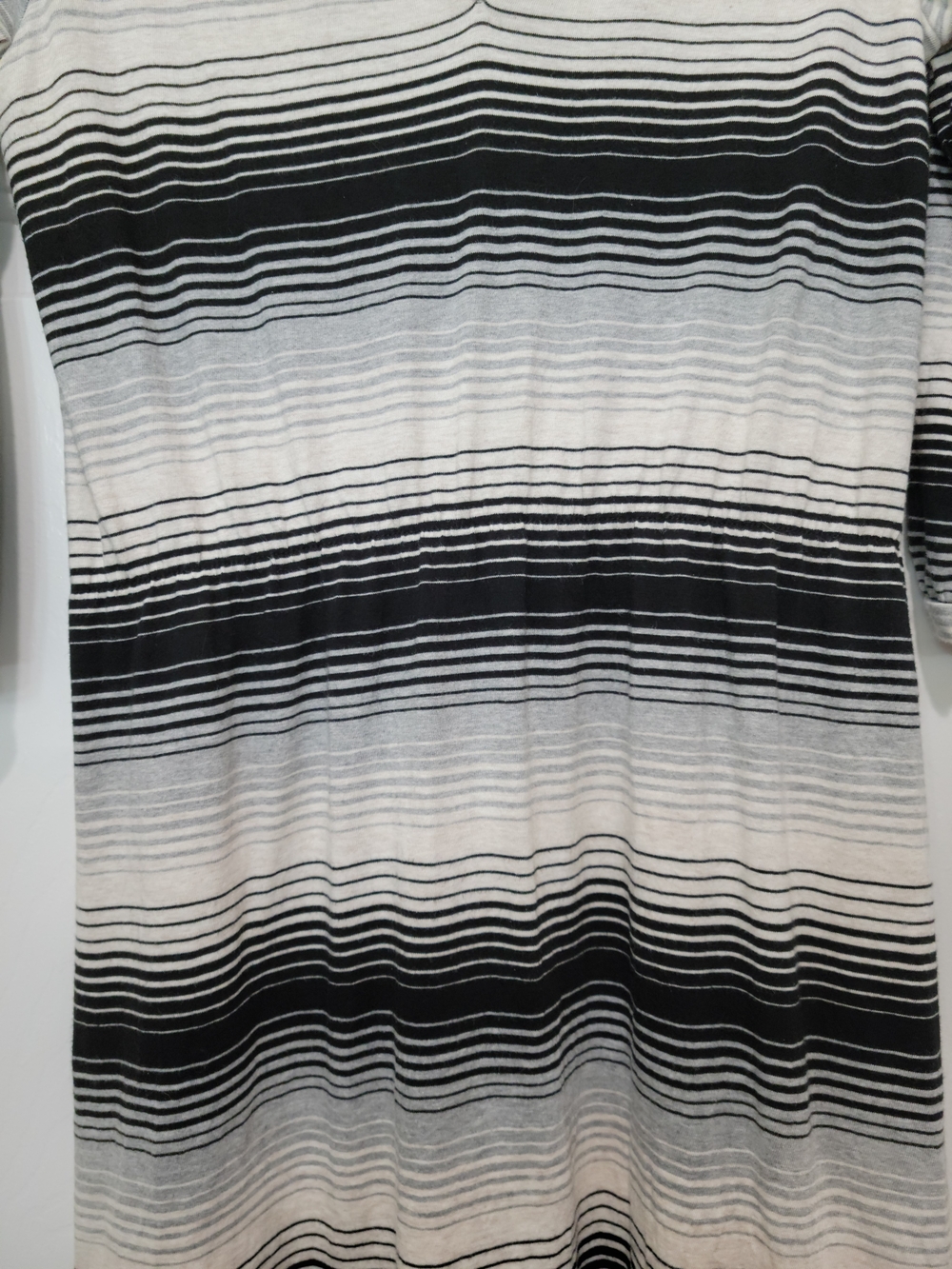 Old Navy Black and White Striped Midi Dress with Tie Neck - Picture 5 of 11